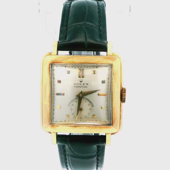 Vintage Rolex 4643 Square Bubble-back 18k Yellow Gold Original Dial