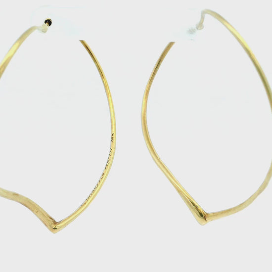 18ct Yellow Gold Tiffany & Co. Elsa Peretti Heart Shaped Hoop Earrings