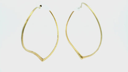 18ct Yellow Gold Tiffany & Co. Elsa Peretti Heart Shaped Hoop Earrings