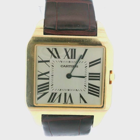 Cartier Santos Dumont W2006851 Large 18k Yellow Gold Mens Watch