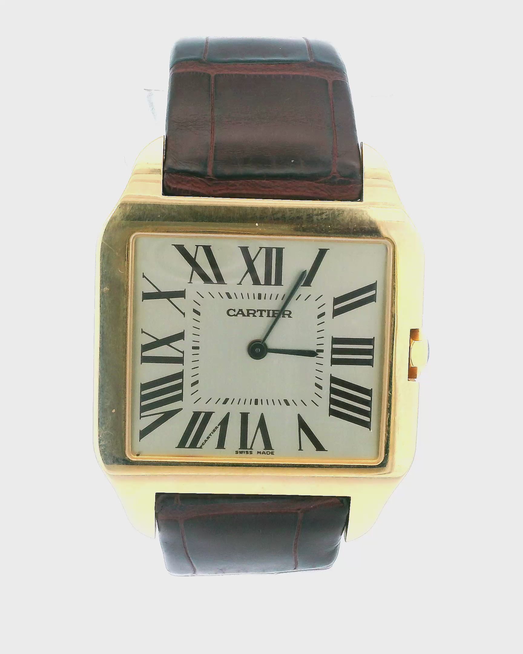 Cartier Santos Dumont W2006851 Large 18k Yellow Gold Mens Watch