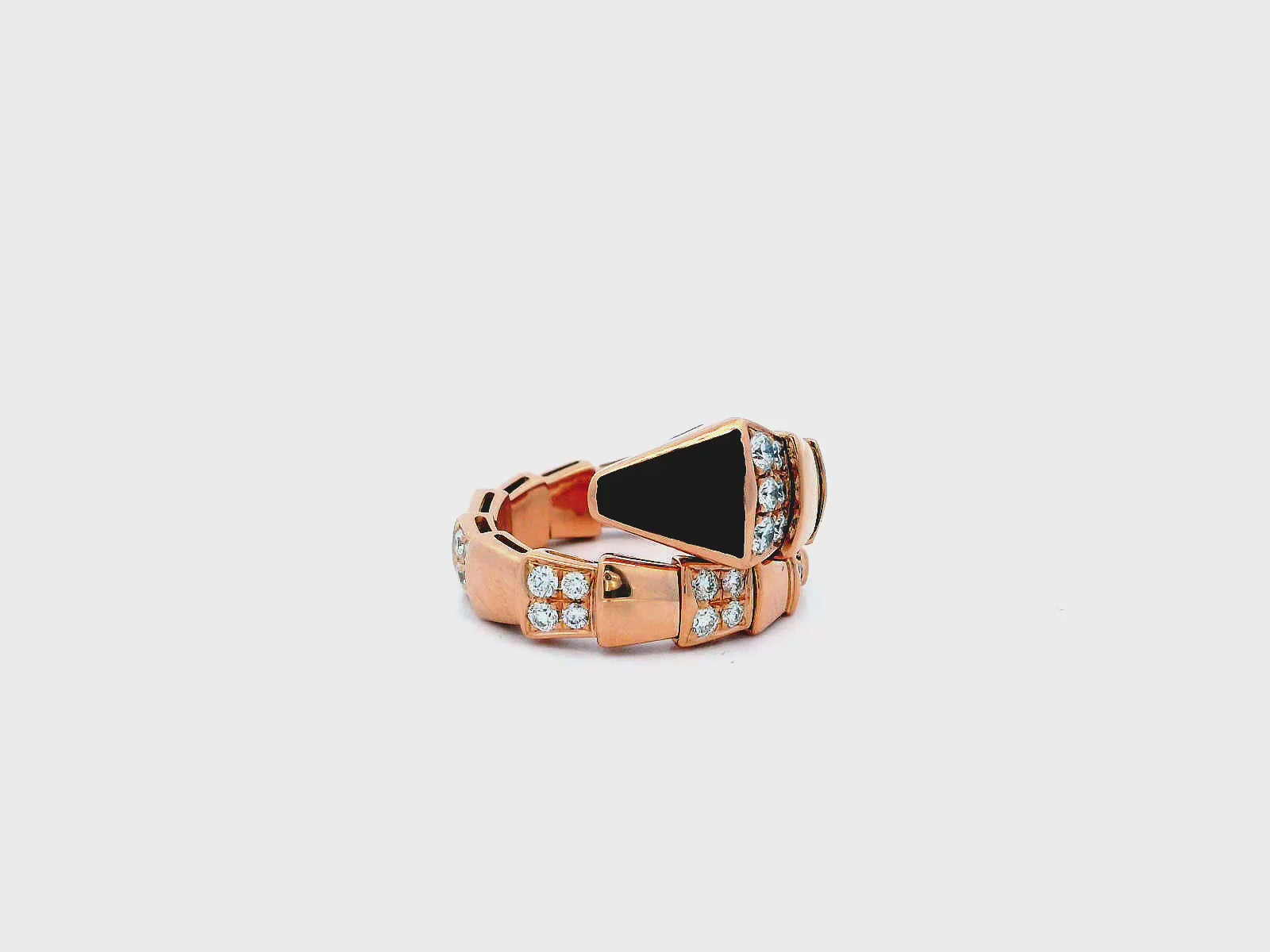 Bvlgari Serpenti Ring Onyx Top With Diamond M Size