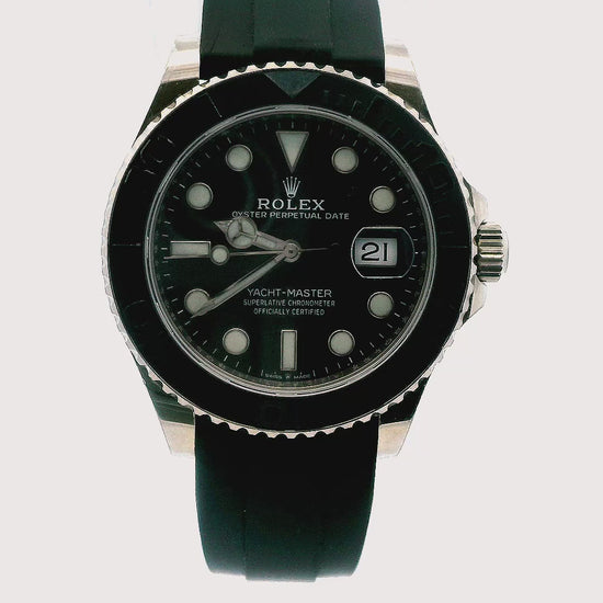 Rolex Yacht-Master 226659 Black Dial 18K White Gold Watch Box Papers