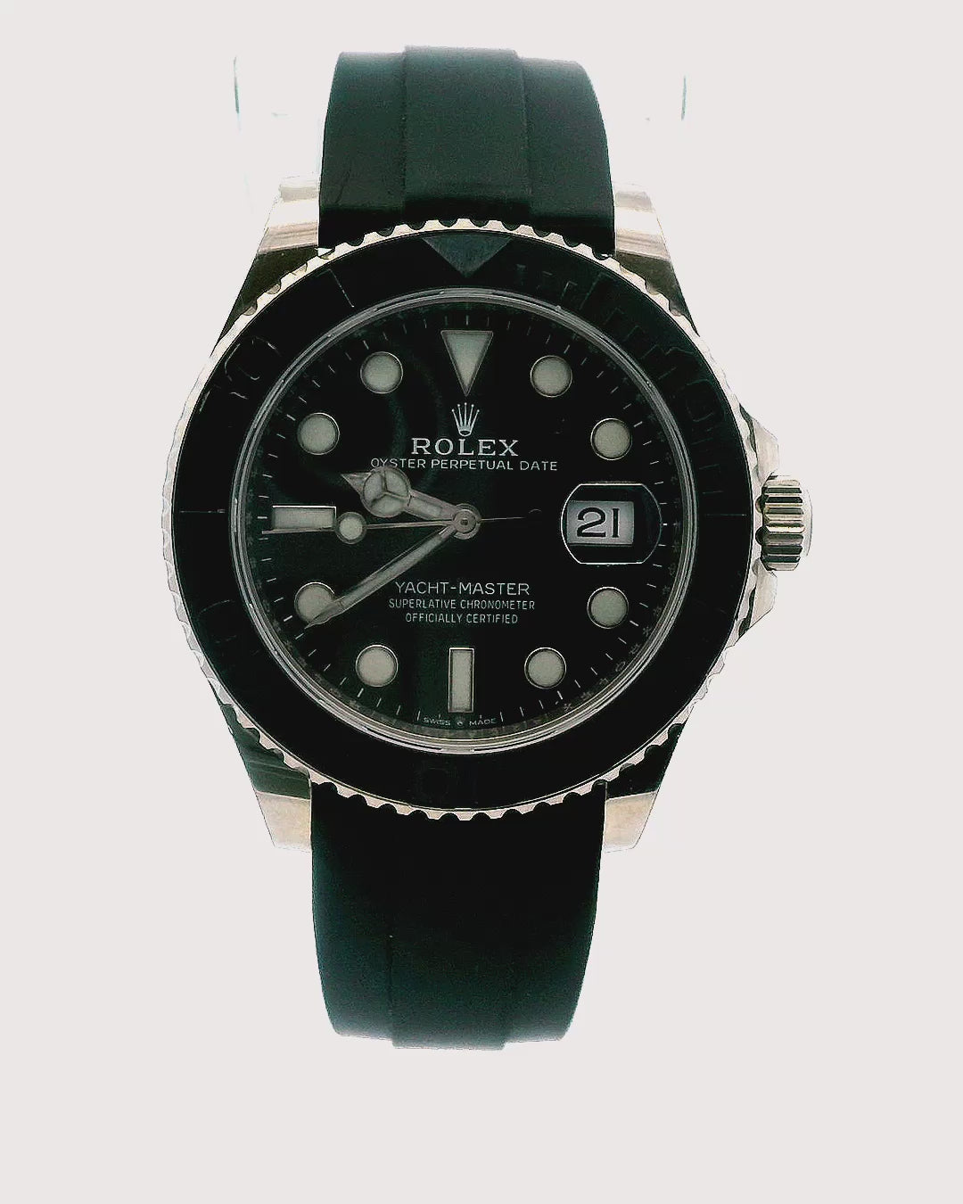 Rolex Yacht-Master 226659 Black Dial 18K White Gold Watch Box Papers
