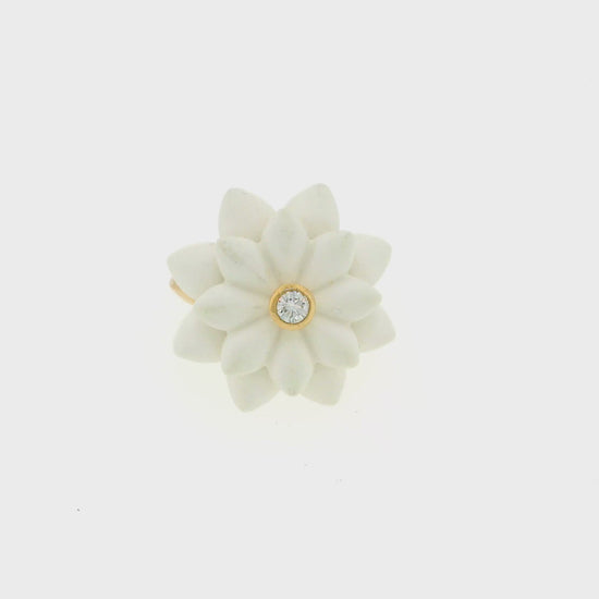 G. Hormann's 18K Rose Gold Rind with Ceramic-Floral Design & Diamond