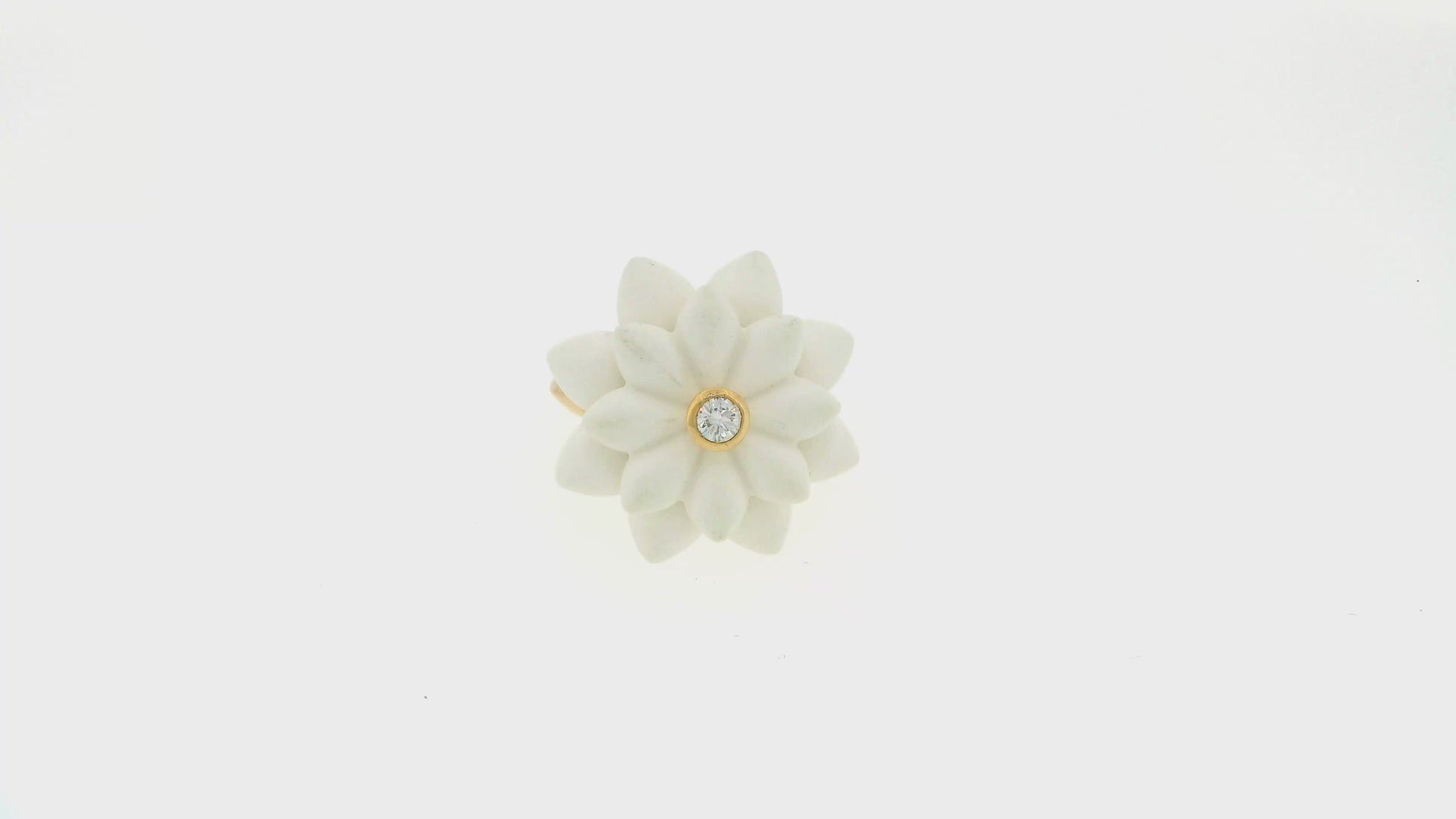 G. Hormann's 18K Rose Gold Rind with Ceramic-Floral Design & Diamond