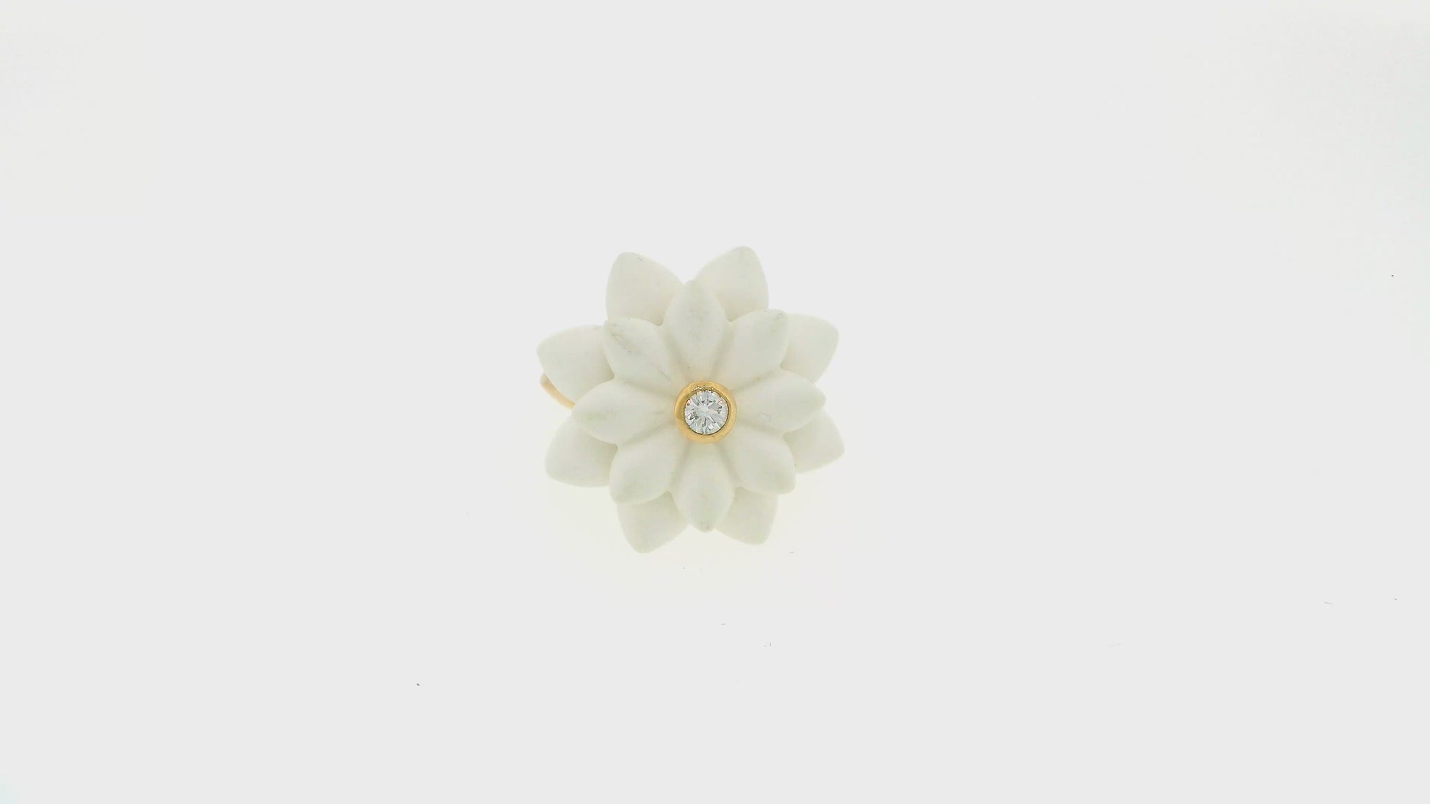 G. Hormann's 18K Rose Gold Rind with Ceramic-Floral Design & Diamond