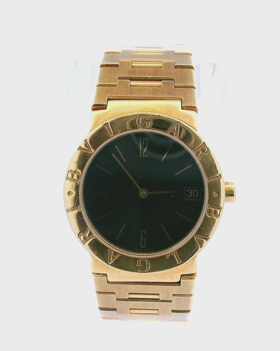 Bvlgari Diagono BB30GGD 18K Yellow Gold Ladies Watch