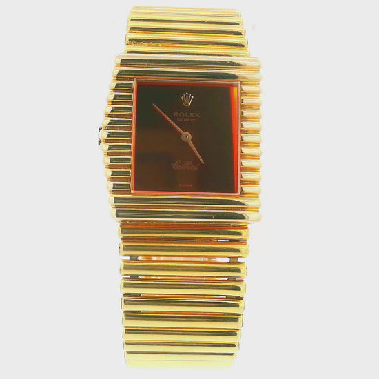 Rolex Cellini 4015 18K Yellow Gold Orange Dial Watch