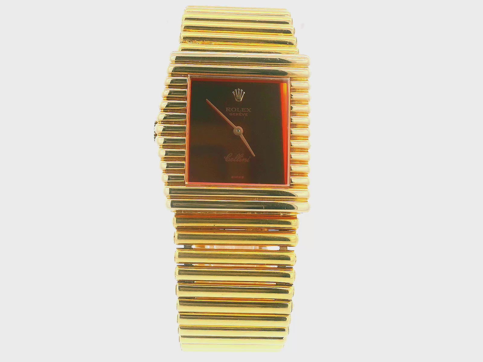 Rolex Cellini 4015 18K Yellow Gold Orange Dial Watch