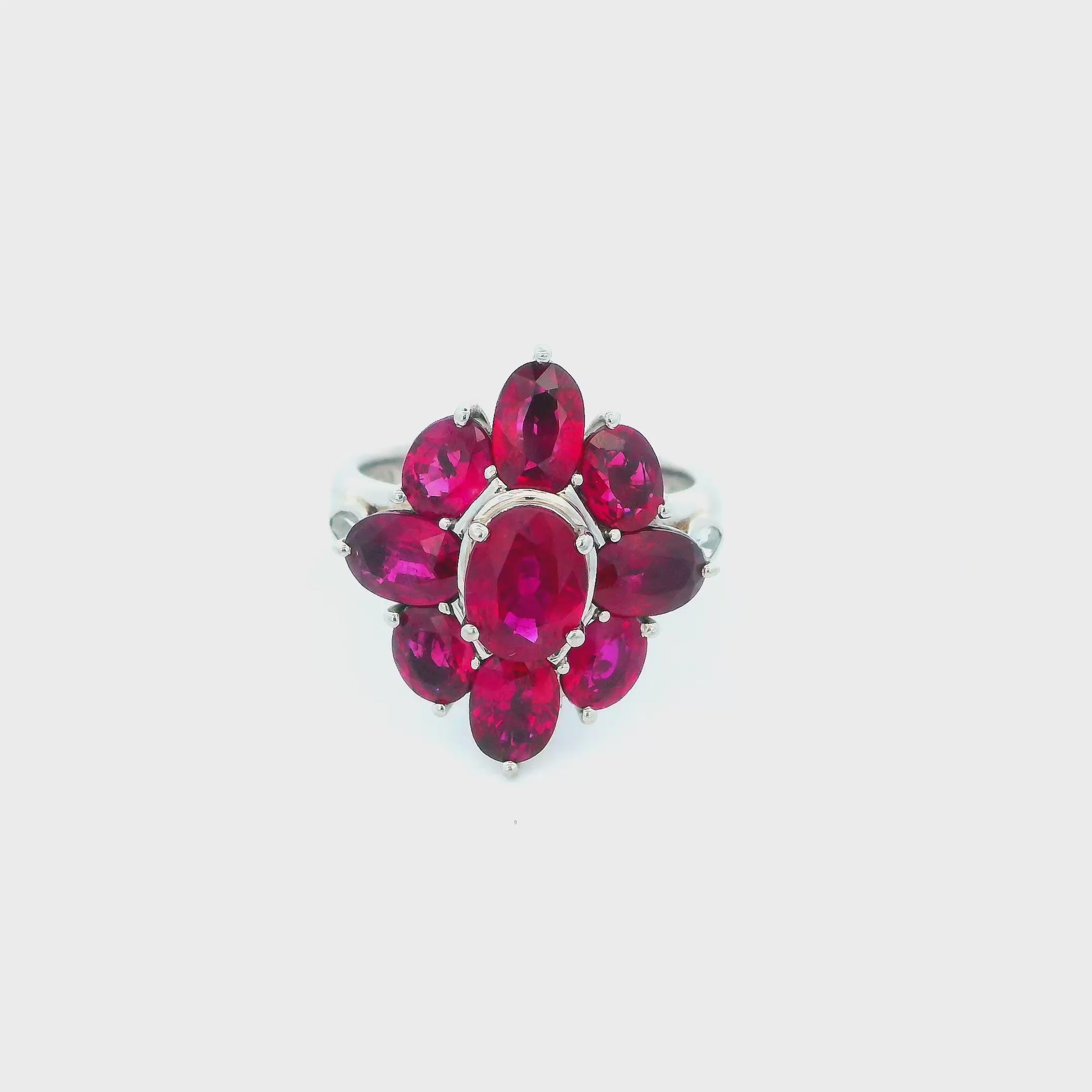 Platinum Oval-Cut Burma Ruby Ring GIA Certified