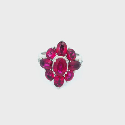Platinum Oval-Cut Burma Ruby Ring GIA Certified