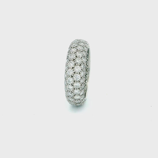 Tiffany & Co. Etoile Four Row Pave Platinum Ring