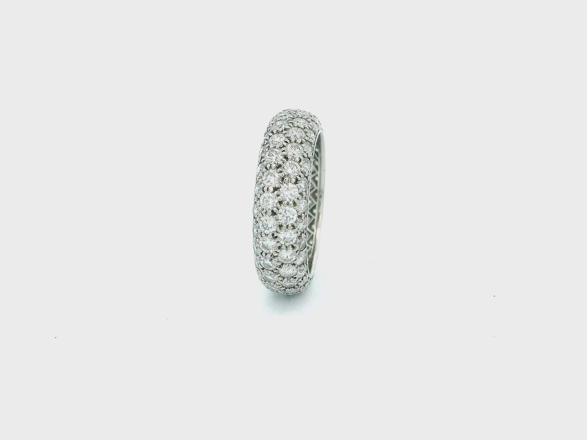 Tiffany & Co. Etoile Four Row Pave Platinum Ring