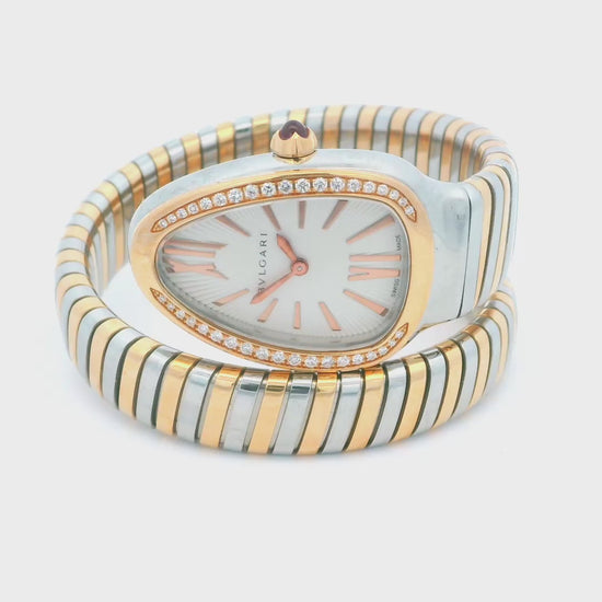 Bvlgari Serpenti SP35SPG Tubogas Rose Gold & Steel Ladies Watch