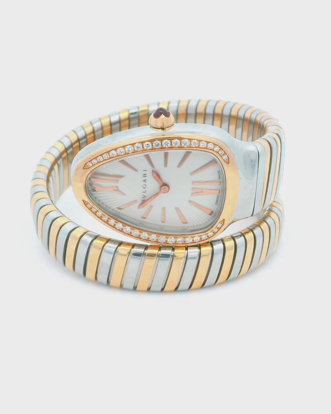Bvlgari Serpenti SP35SPG Tubogas Rose Gold & Steel Ladies Watch