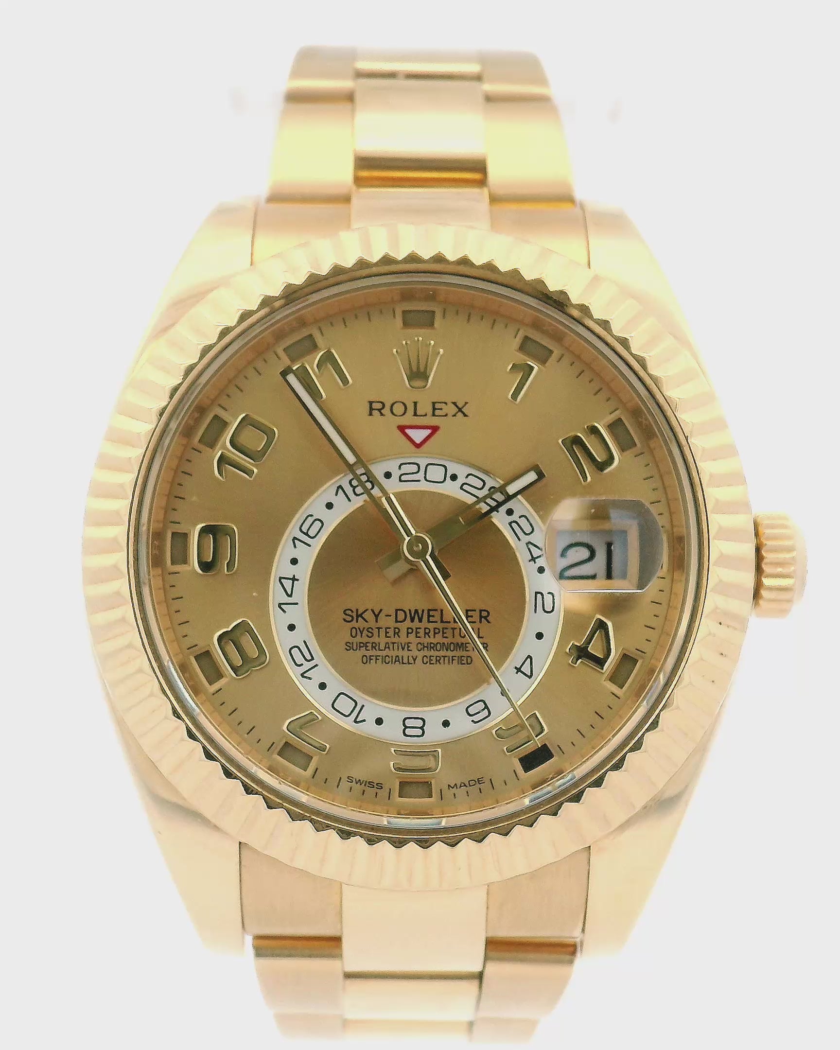 Rolex Sky-Dweller 326938 Champagne Dial With Box & Papers