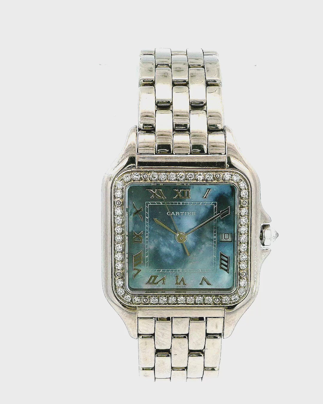 Cartier Panthere 1650 Blue MOP 18K White Gold Watch