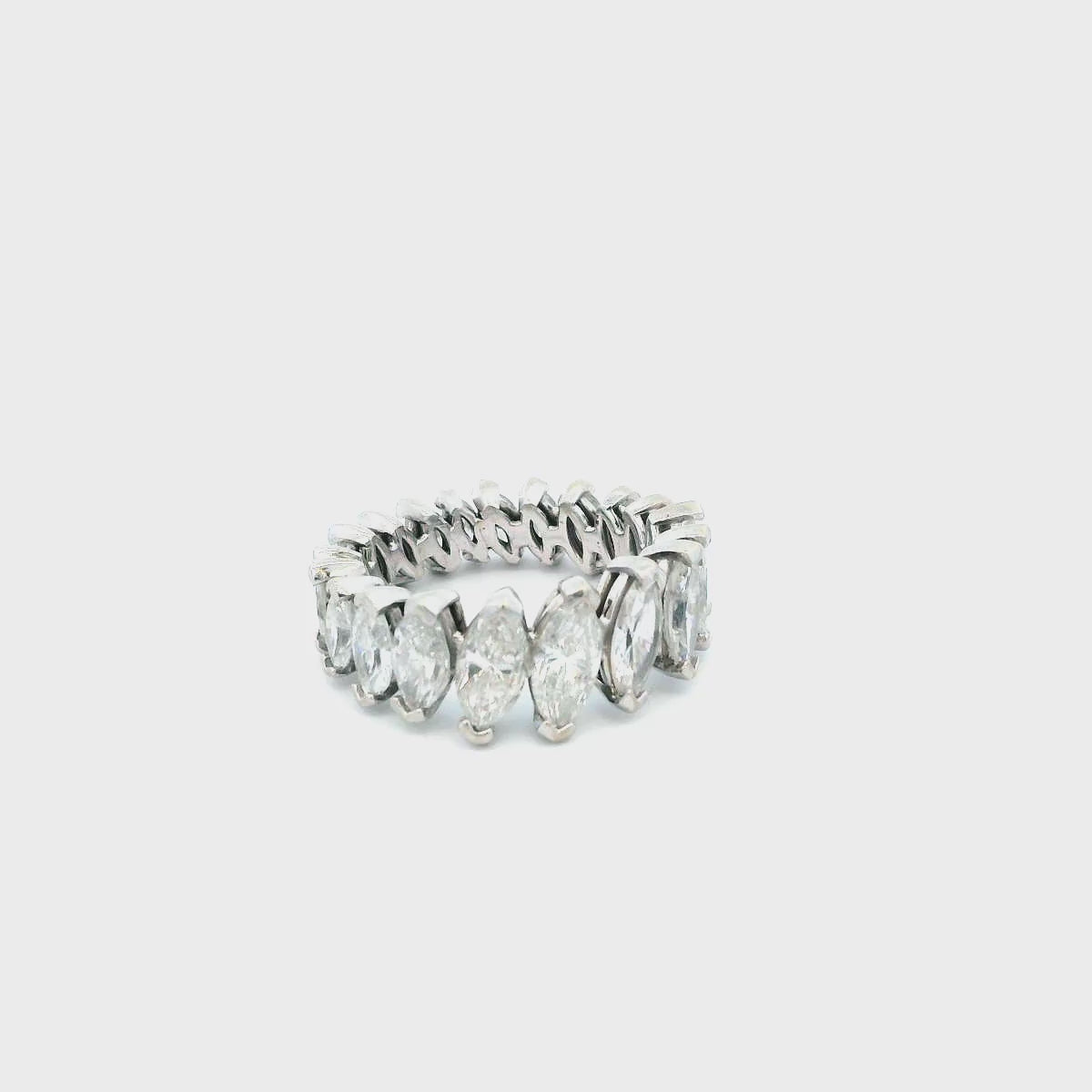 Marquise diamond eternity band  platinum mounting