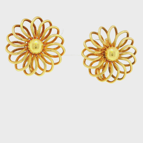 Cartier 14K Gold Pinwheel Non-Pierced Screw-Back Earrings