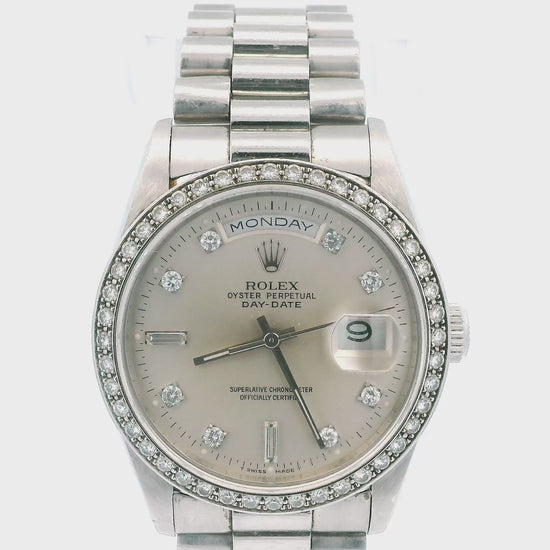 Rolex Day-Date President 18346 Platinum Diamond Watch