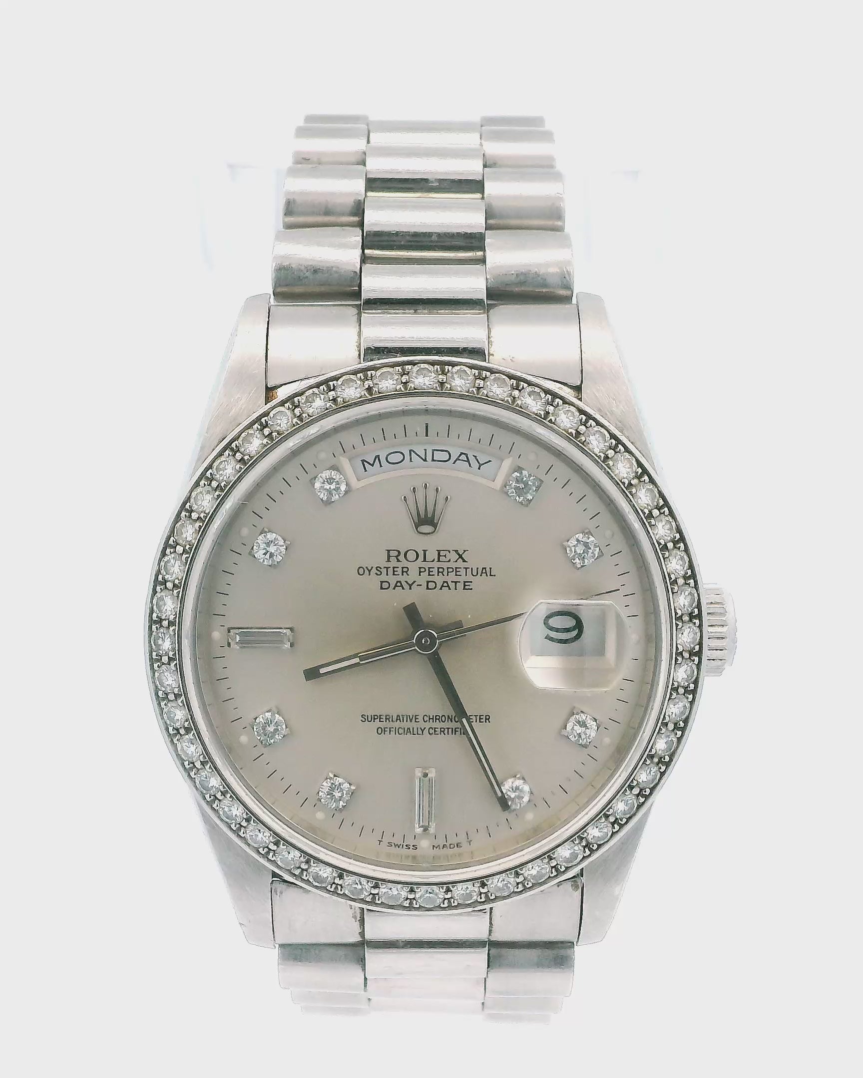 Rolex Day-Date President 18346 Platinum Diamond Watch