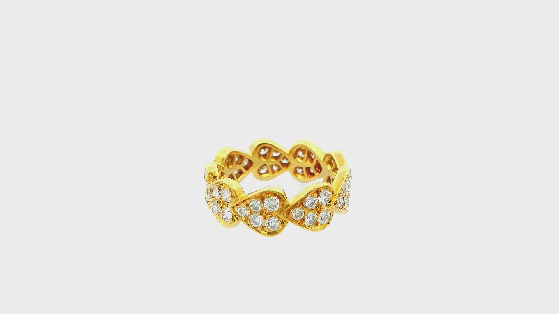 Cartier 18K Gold Diamond Heart Band Ring 51