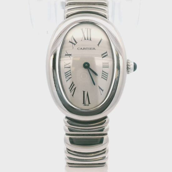 Cartier Baignoire W15133L2 18K White Gold Ladies Watch