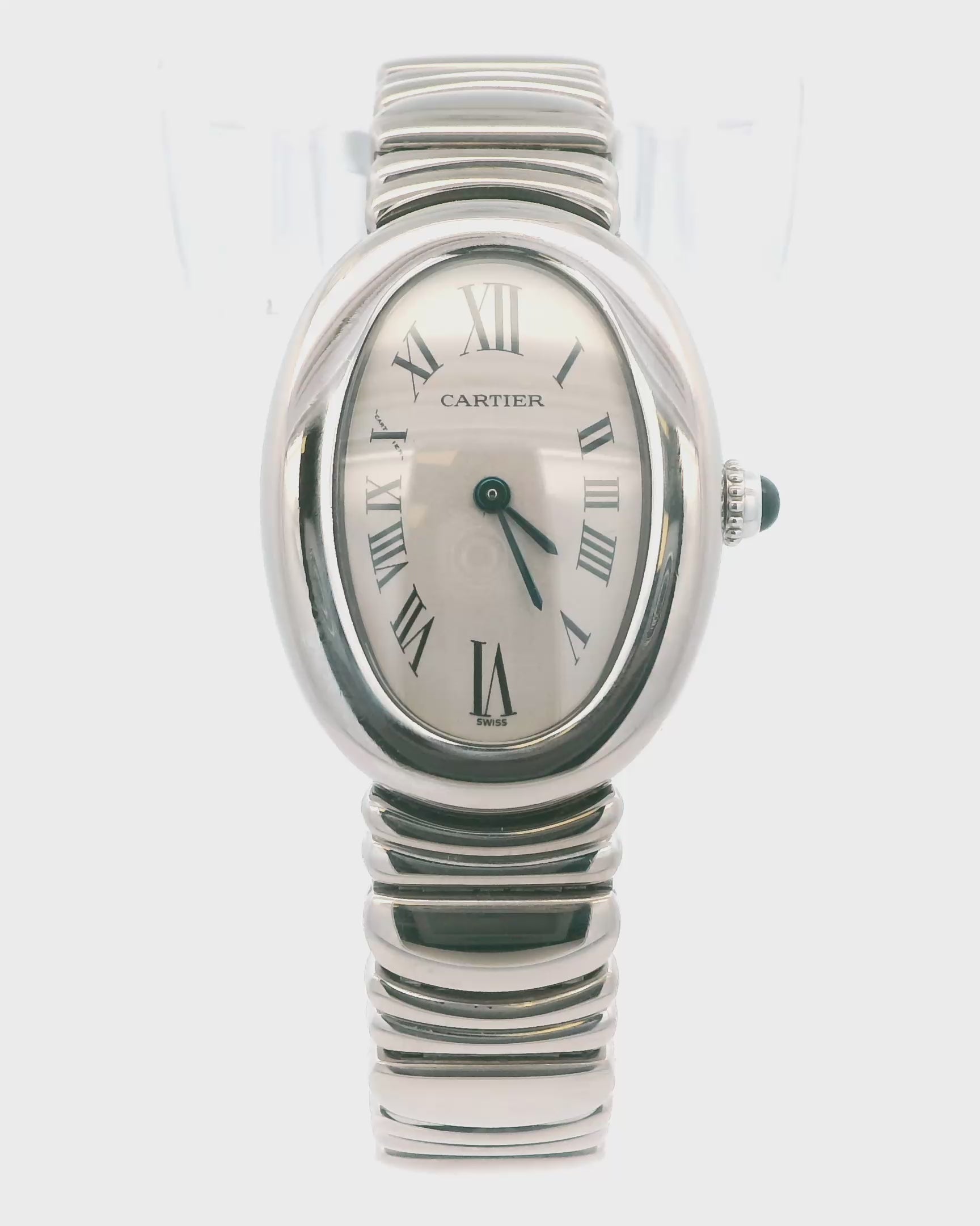 Cartier Baignoire W15133L2 18K White Gold Ladies Watch