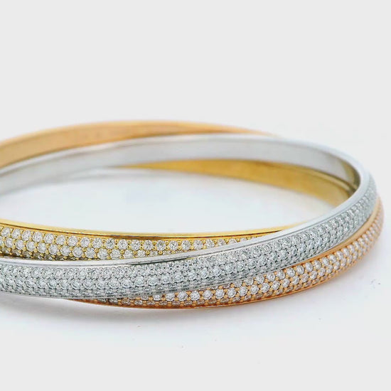Cartier Trinity Wide Pave Bangle