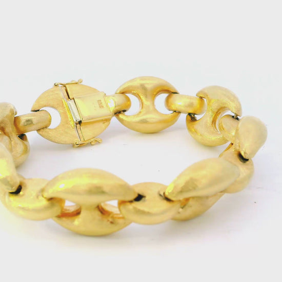 18k Yellow Gold  Florentined Gucci Style Link Bracelet