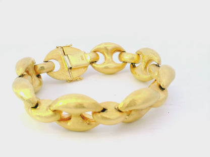 18k Yellow Gold  Florentined Gucci Style Link Bracelet