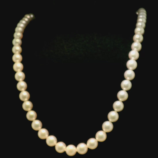 Mikimoto 18K Yellow Gold Estate Pearl Necklace