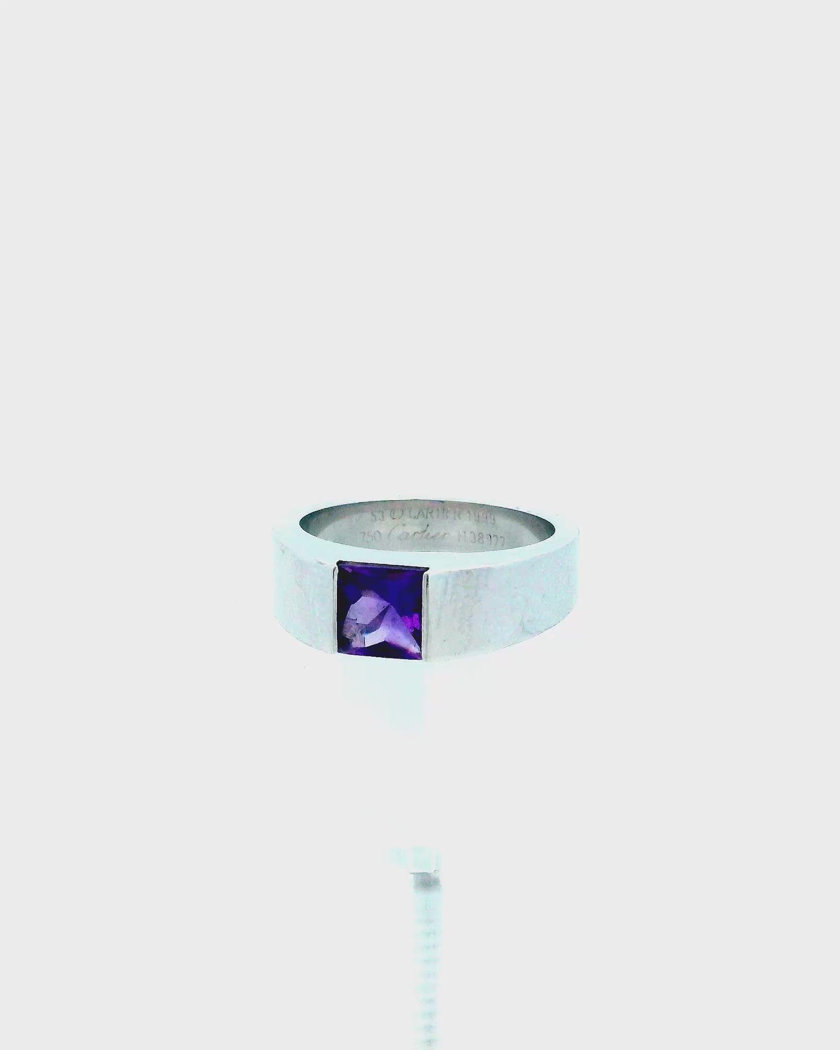 Cartier 18K White Gold Amethyst Gem.