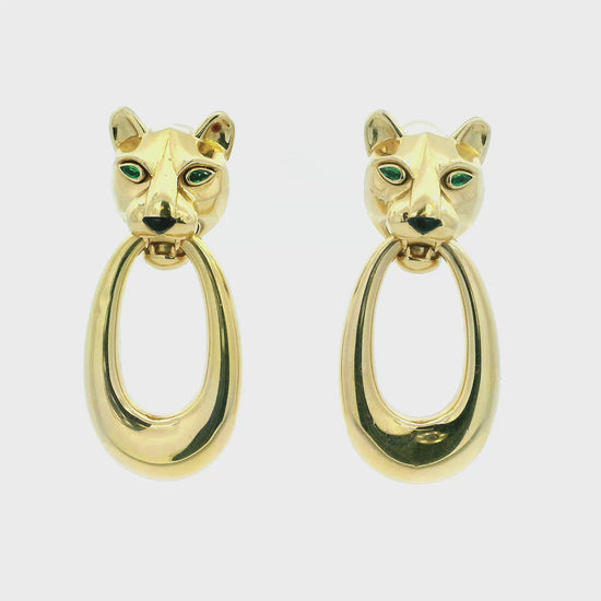 Cartier Panther 18K Yellow Gold Day & Night Ears Door-knockers