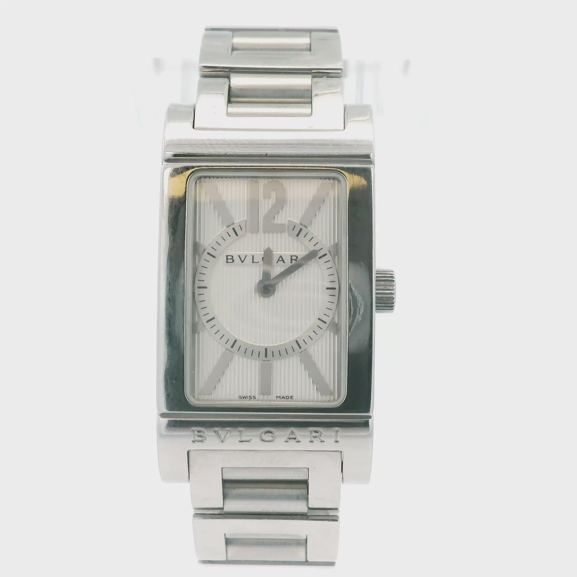 Bvlgari Rettangelo Steel Silver Dial Ladies Watch(Pre-Owned)