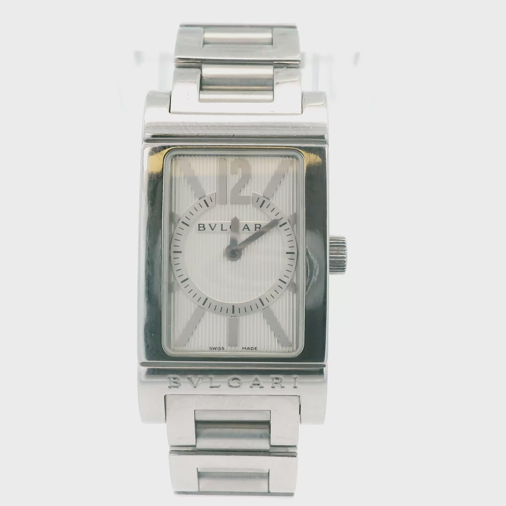 Bvlgari Rettangelo Steel Silver Dial Ladies Watch(Pre-Owned)
