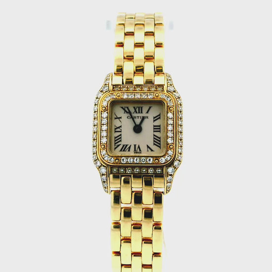 Cartier Panthere Mini WF3141B9 18K Yellow gold Diamond Ladies Watch