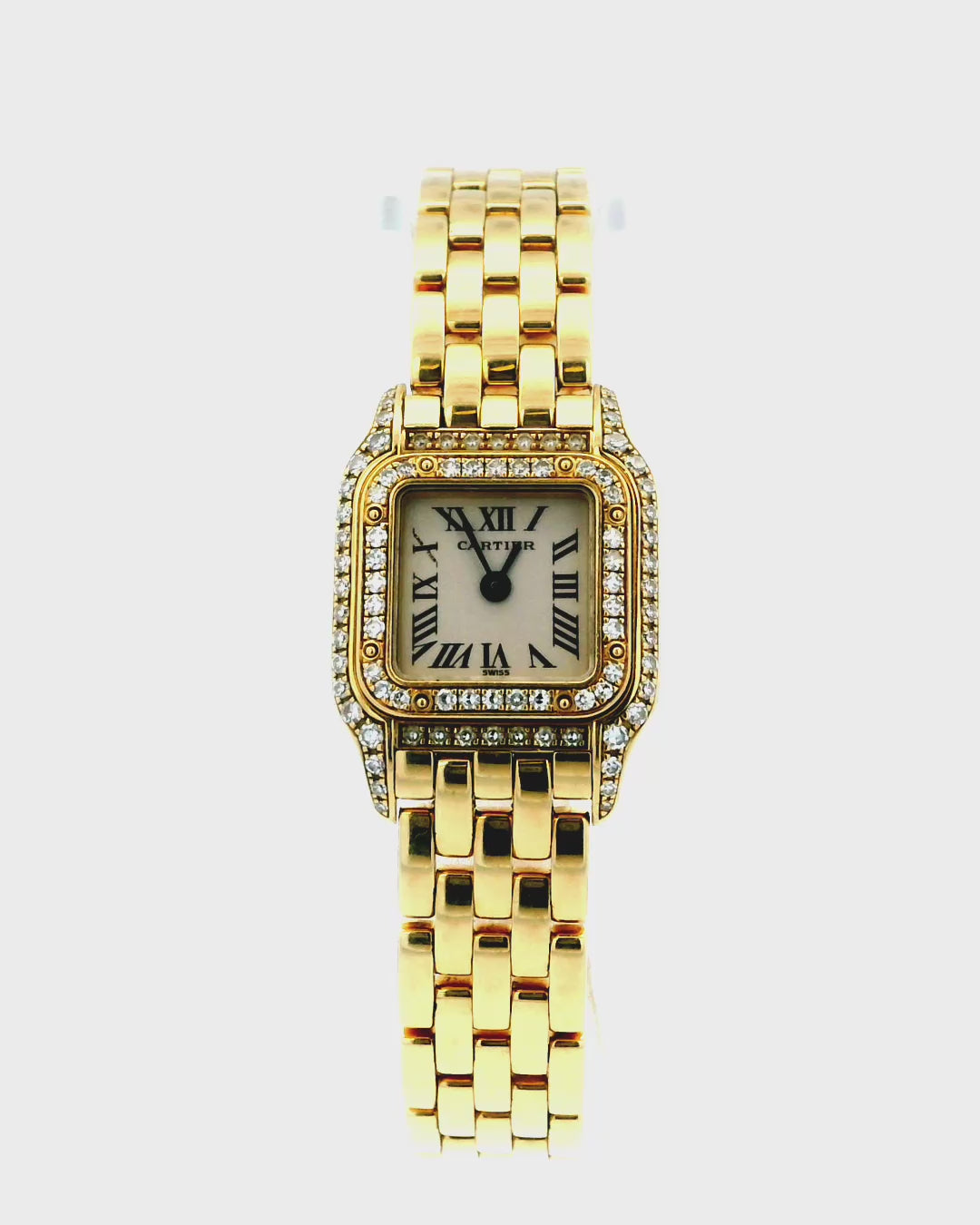 Cartier Panthere Mini WF3141B9 18K Yellow gold Diamond Ladies Watch