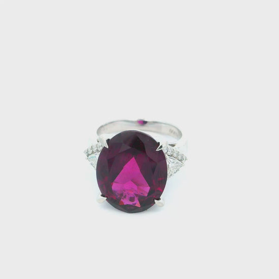 Platinum Large Oval Purple Stone Ring