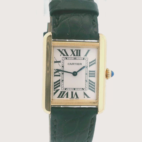 Cartier Tank Solo W5200002 18K Yellow Gold Ladies Watch