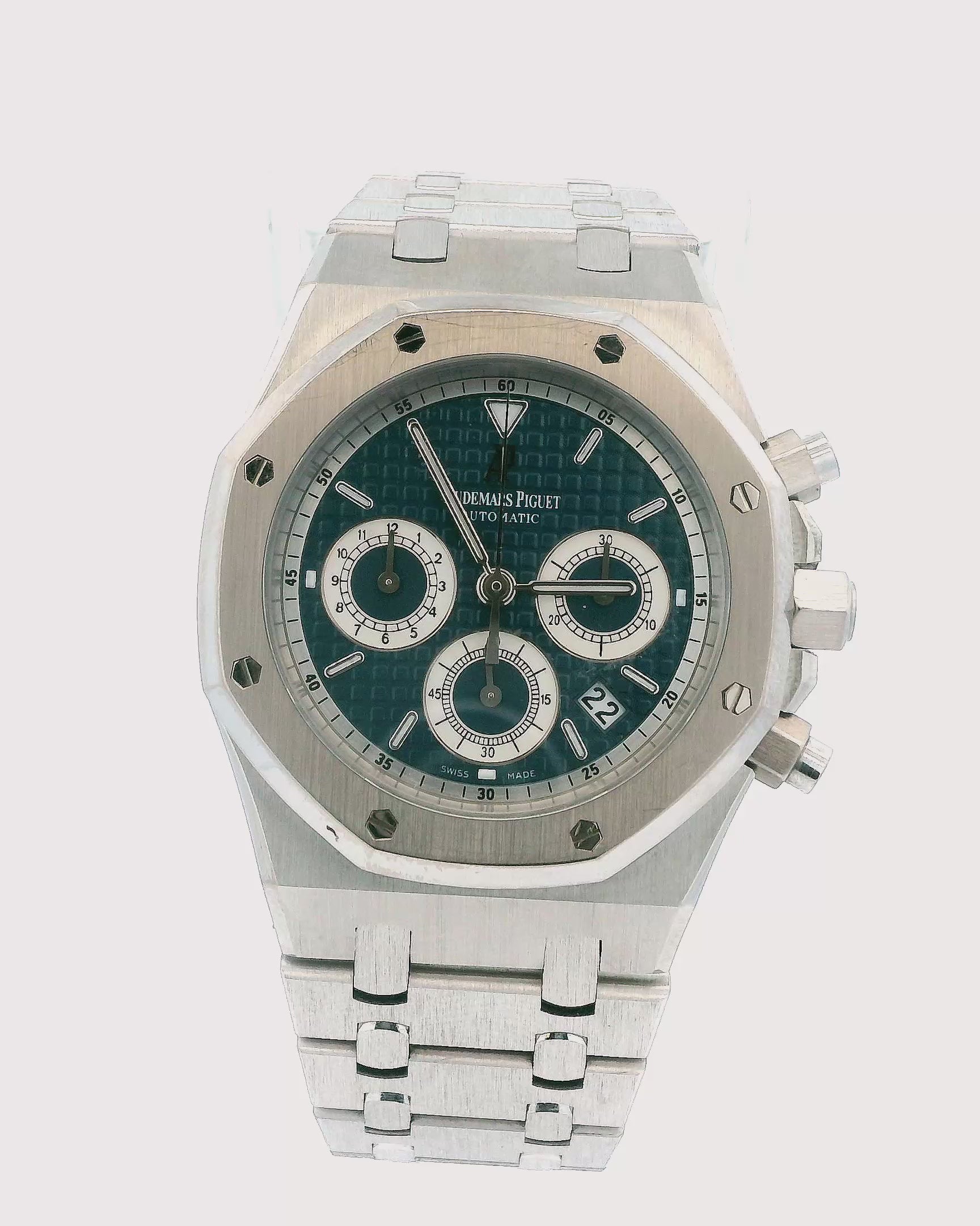 Audemars Piguet 26022BC 18K White Gold Chronograph Blue Dial