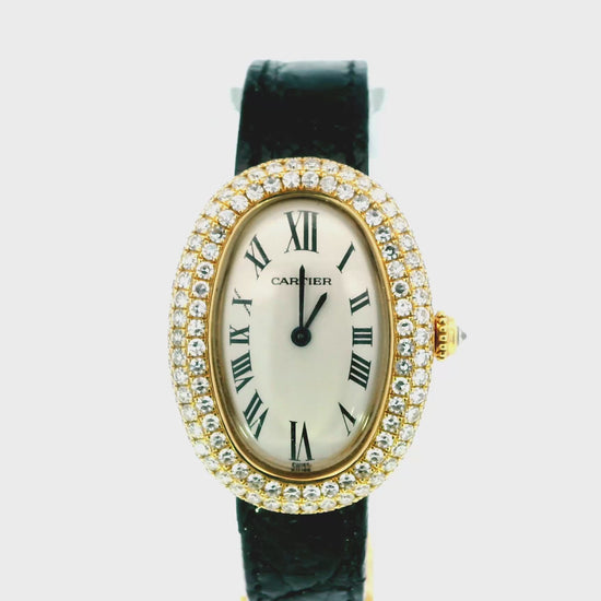 Cartier Baignoire 1950 Diamond Case & Bezel Ladies Watch