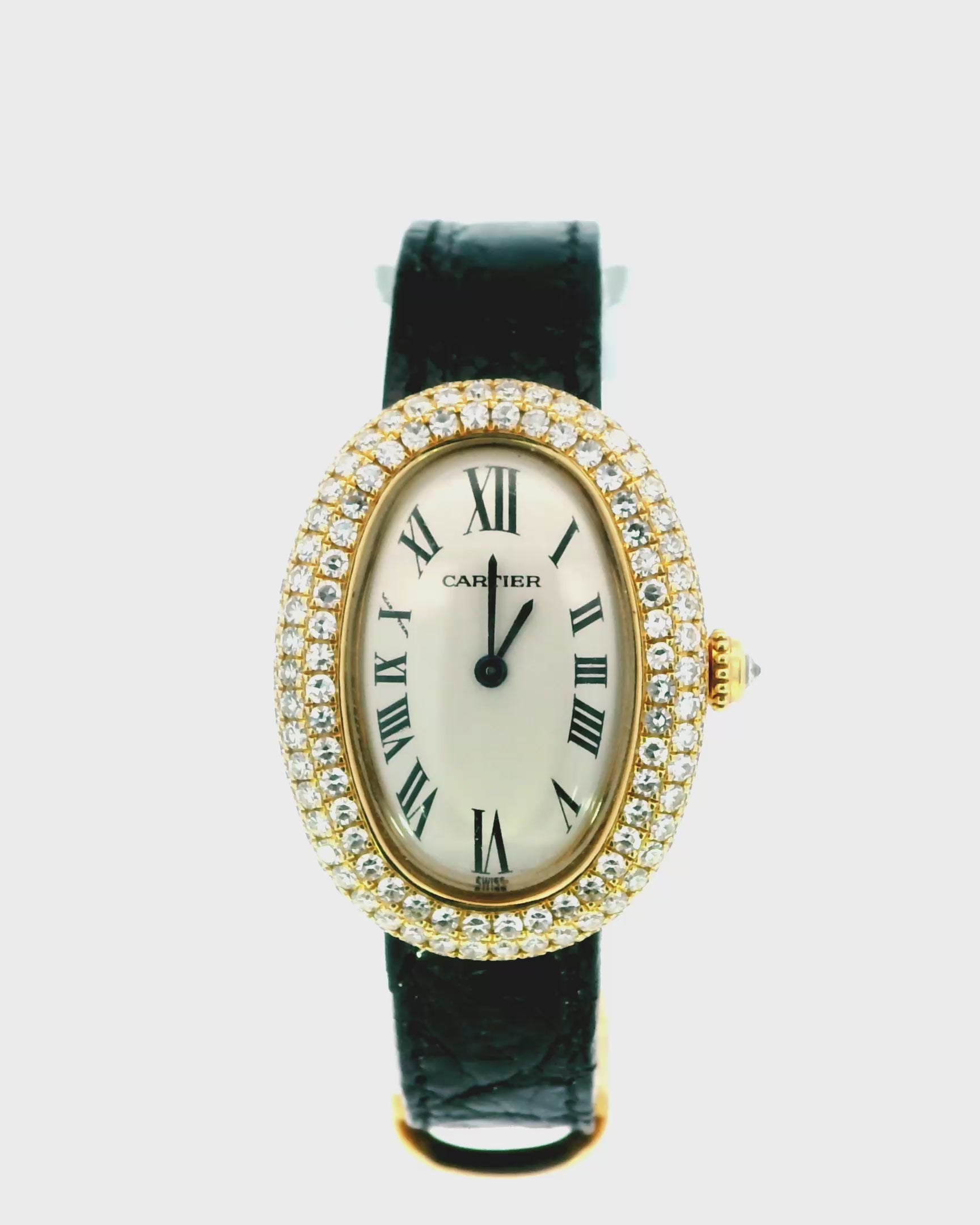 Cartier Baignoire 1950 Diamond Case & Bezel Ladies Watch