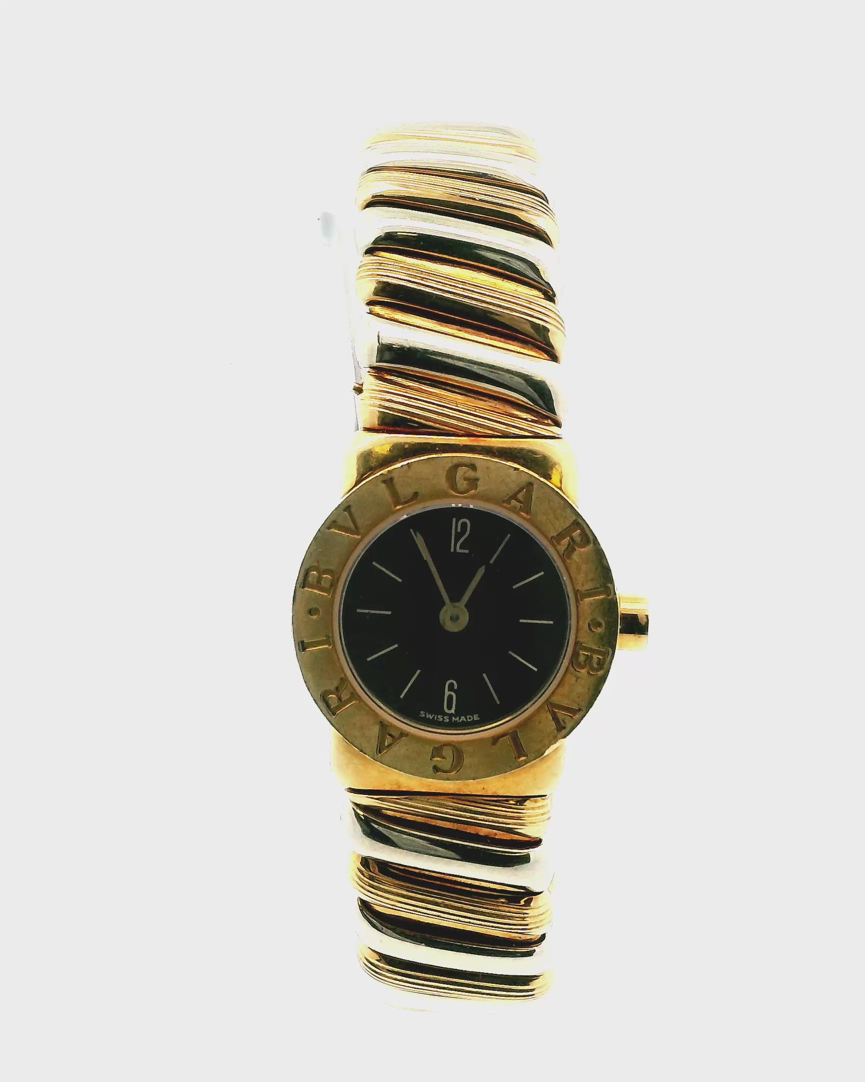 Bvlgari Tubogas BB19 2T 18K Yellow & White Gold Ladies Watch