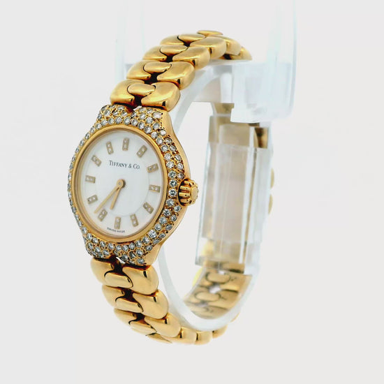 Tiffany & Co. Tessoro 18K Yellow Gold & Pave Bezel