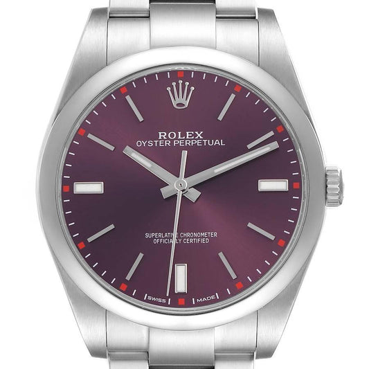 Rolex Oyster Perpetual 114300 Red Grape Dial W/ Box & Card-2017