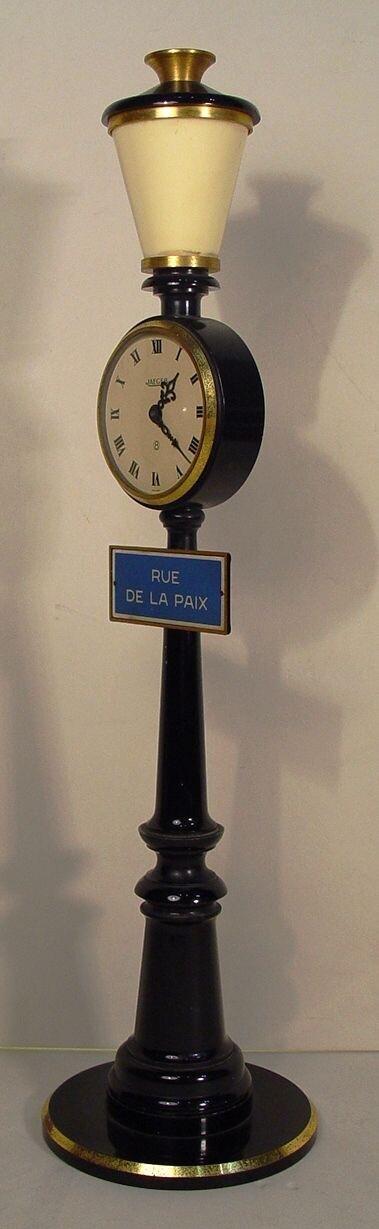 Jaeger Le Coultre Gilt Brass Lamp Post Clock