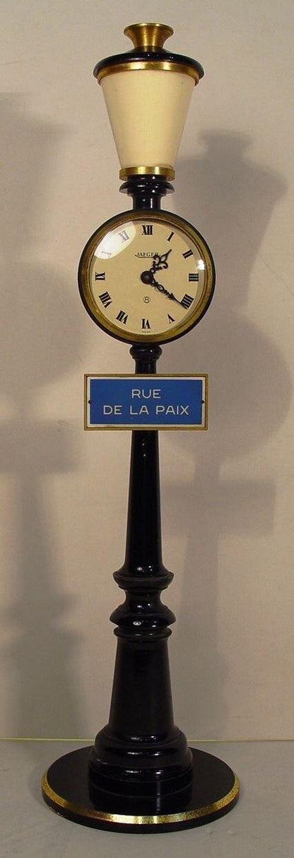 Jaeger Le Coultre Gilt Brass Lamp Post Clock